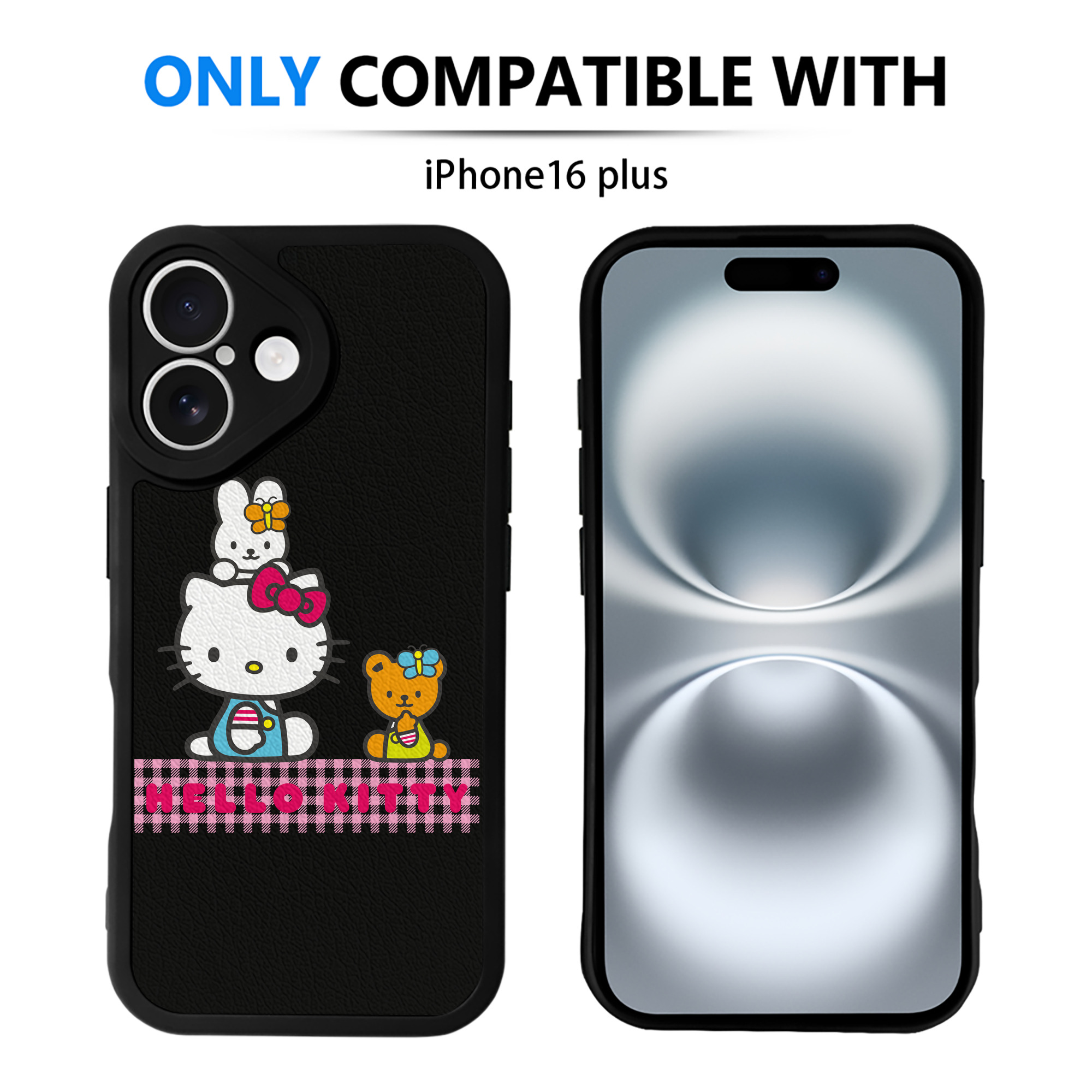 （画像用） Hello Kitty ハローキティ 【iPhone 16シリーズ対応】シリコンスマホケース（レザー調） 材質：シリコン